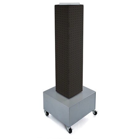 Azar Displays Four-Sided Pegboard Floor Revolving Display Panel Size: 8"W x 40"H 703386-BLK